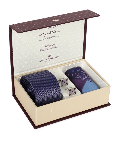 

Louis Philippe Men Accessory Gift Set, Blue
