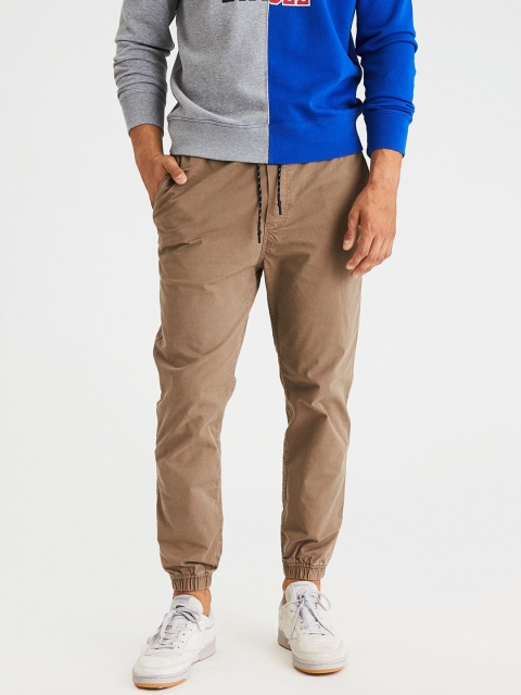 

AMERICAN EAGLE OUTFITTERS Men Olive Green Regular Fit Solid Joggers