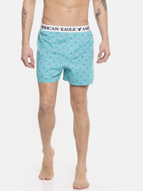 

AMERICAN EAGLE OUTFITTERS Men Blue Printed Boxers 7414-440