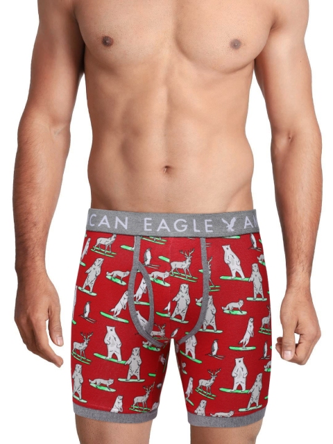 

AMERICAN EAGLE OUTFITTERS Men Red Printed Trunks 7259-600