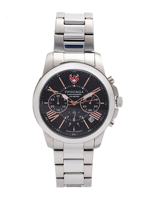 

Swiss Eagle Men Silver-Toned Analogue Watch SE-9106-11
