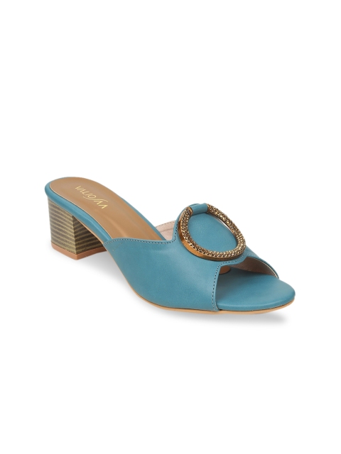 

VALIOSAA Women Turquoise Blue Solid Heels
