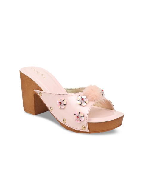 

VALIOSAA Women Pink Solid Mules