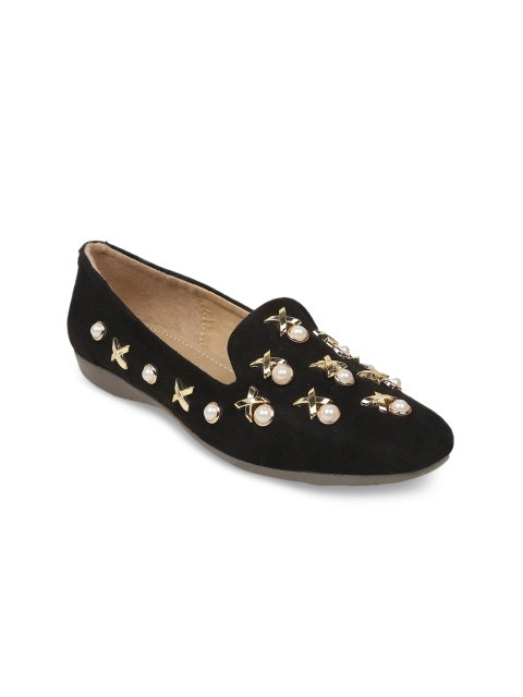 

VALIOSAA Women Black Embellished Ballerinas