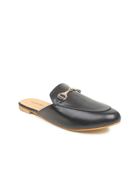 

VALIOSAA Women Black Solid Mules