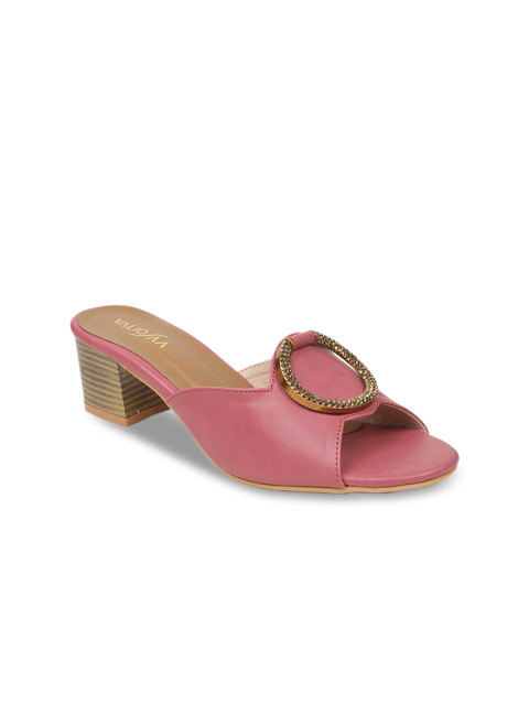 

VALIOSAA Women Pink Solid Mules