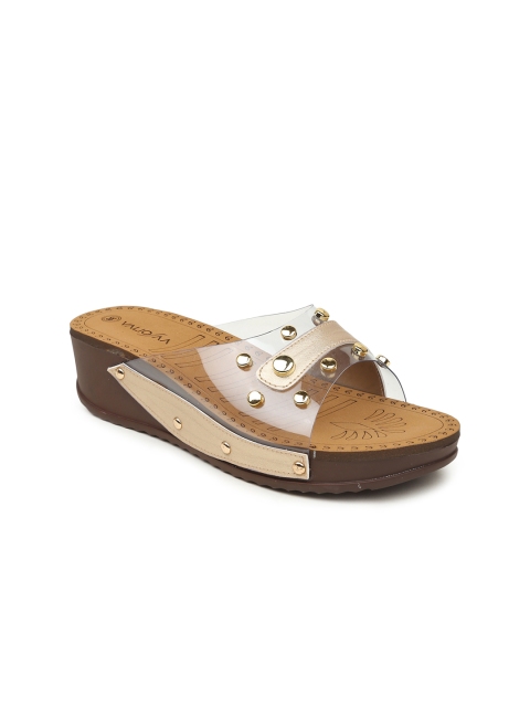 

VALIOSAA Women Gold-Toned Solid Sandals