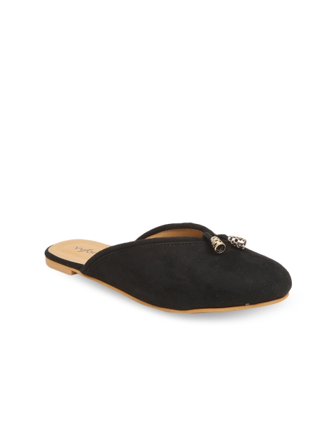 

VALIOSAA Women Black Solid Mules