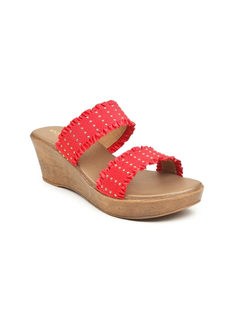 

VALIOSAA Women Red Solid Sandals