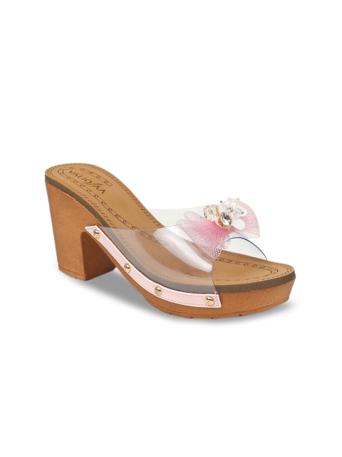 

VALIOSAA Women Pink Solid Mules