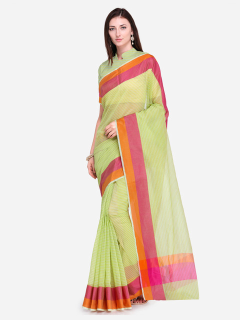

Saree mall Women Green Solid Art Silk Saree