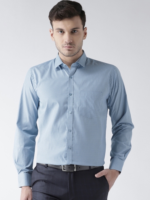 

TABARD Men Blue Semi Slim Fit Checked Formal Shirt