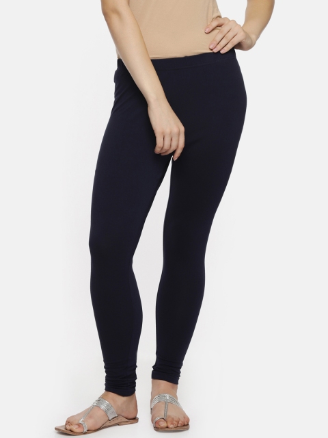

RANGMANCH BY PANTALOONS Women Navy Blue Churidar Length Leggings