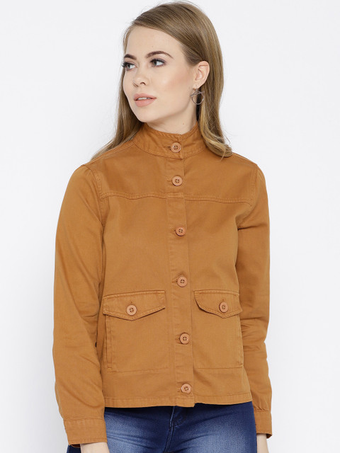 

People Women Brown Regular Fit Solid Shacket
