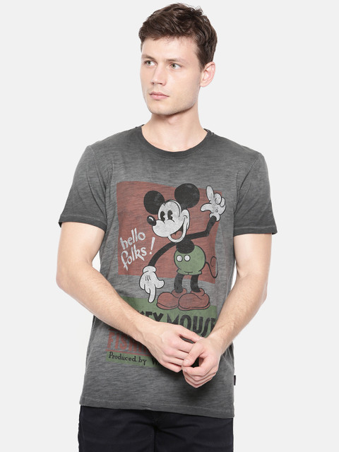 

Jack & Jones Men Grey Printed Round Neck T-shirt