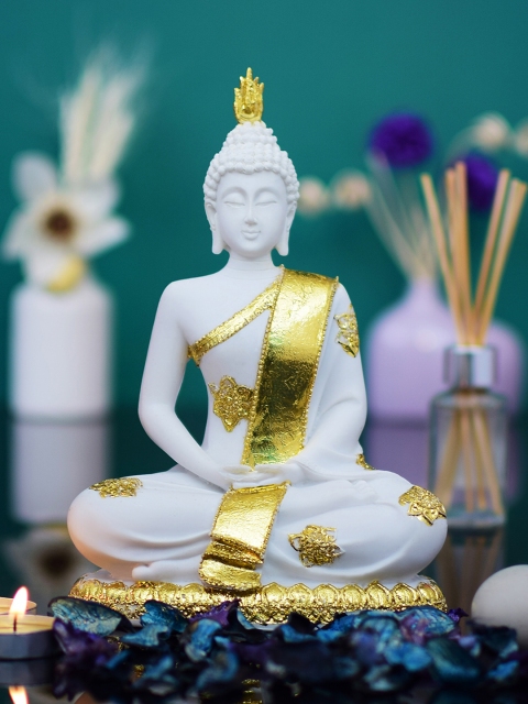 

Archies White & Gold-Toned Buddha Showpiece