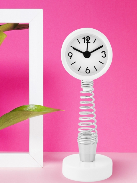 

Archies White Round Solid Analogue Alarm Clock