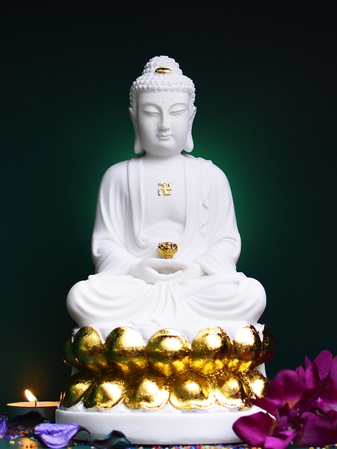 

Archies White & Gold-Toned Buddha Showpiece