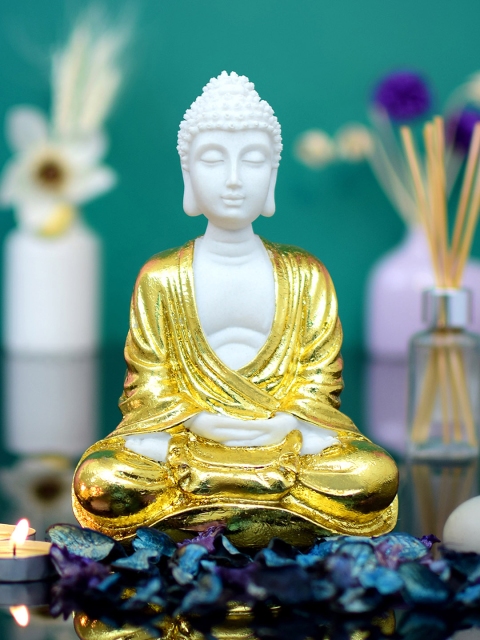 

Archies Gold-Toned & White Buddha Showpiece