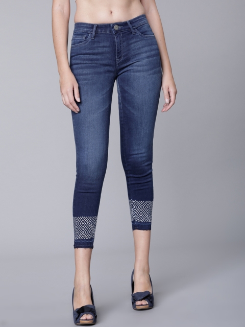 

Tokyo Talkies Women Blue Super Skinny Fit Mid-Rise Clean Look Stretchable Jeans