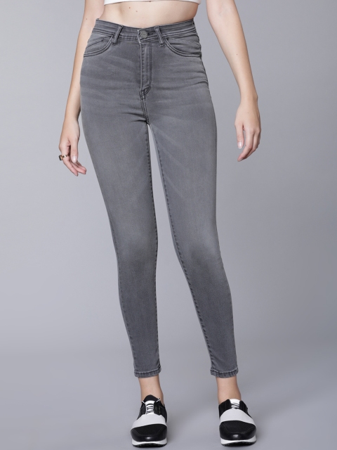 

Tokyo Talkies Women Charcoal Super Skinny Fit Mid-Rise Clean Look Stretchable Jeans