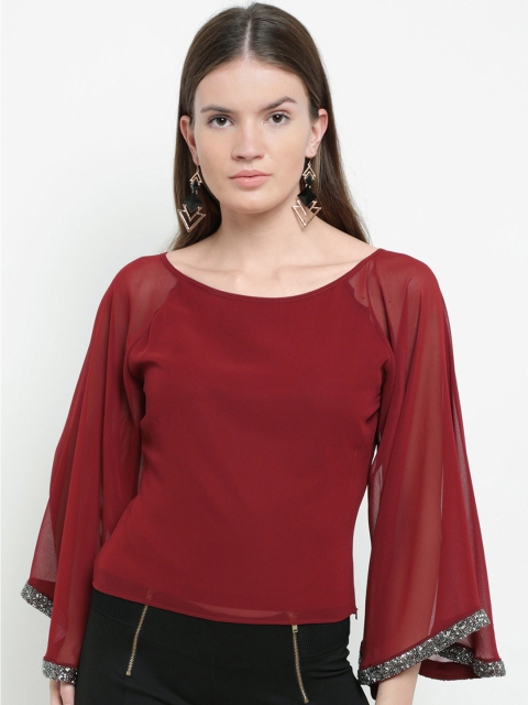 

Kazo Women Maroon Solid Top
