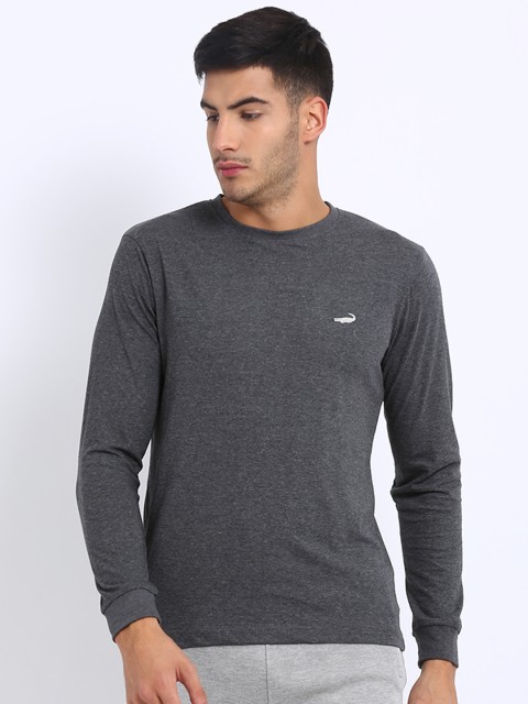 

Crocodile Men Grey Solid Round Neck T-shirt
