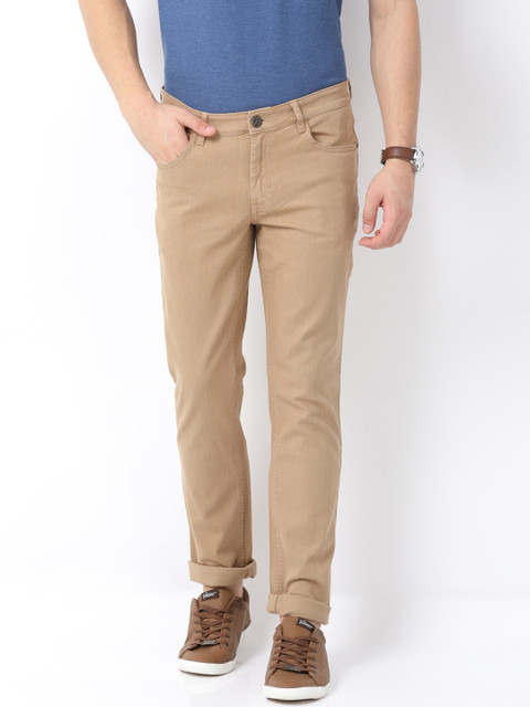 

Crocodile Men Khaki Slim Fit Solid Regular Trousers