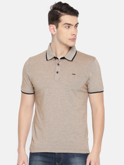 

Jack & Jones Men Beige Self-Design T-shirt