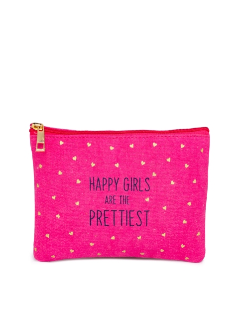 

Globus Pink & Yellow Printed Makeup Pouch