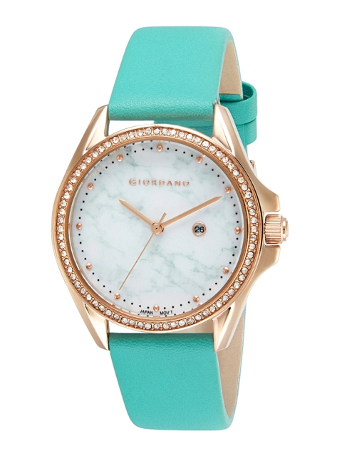 

GIORDANO Women Green & Off-White Analogue Watch 2930-04-White