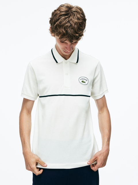 

Lacoste Men White Solid Polo Collar T-shirt