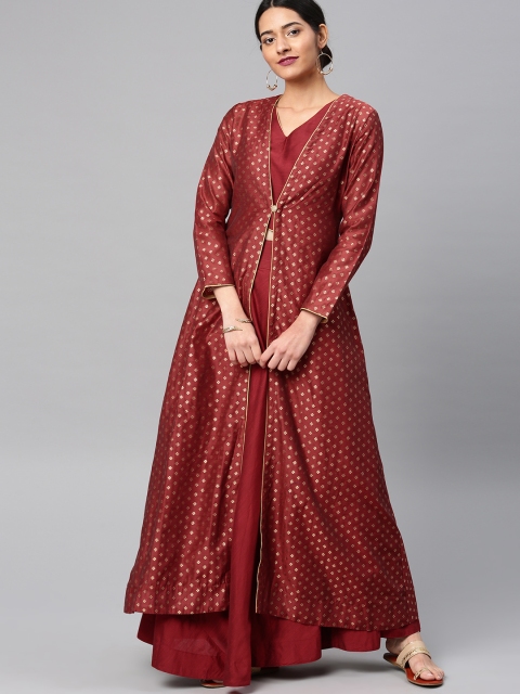 

Vishudh Women Red Solid Kurta with Palazzos