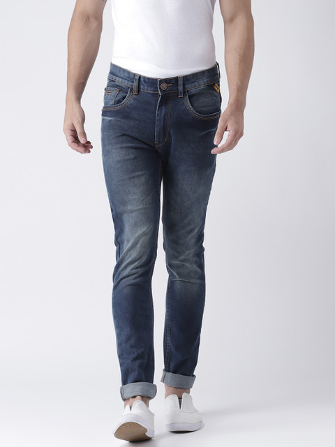 

CINOCCI Men Blue Slim Fit Mid-Rise Clean Look Stretchable Jeans