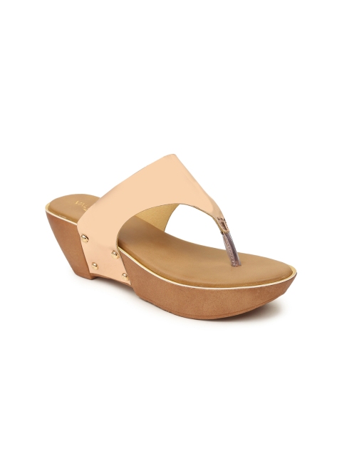 

VALIOSAA Women Gold-Toned Solid Sandals