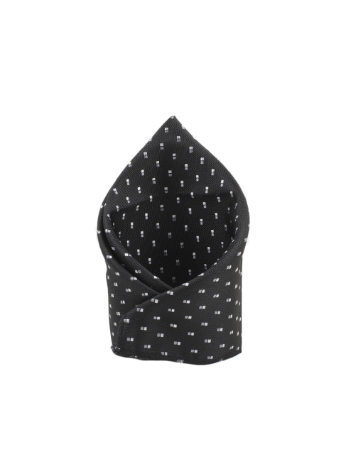 

Tossido Men Black Woven Design Pocket Square