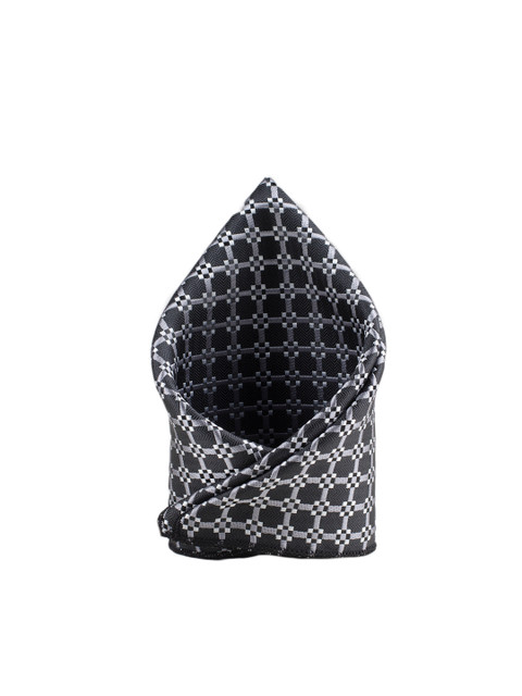 

Tossido Men Black Woven Design Pocket Square