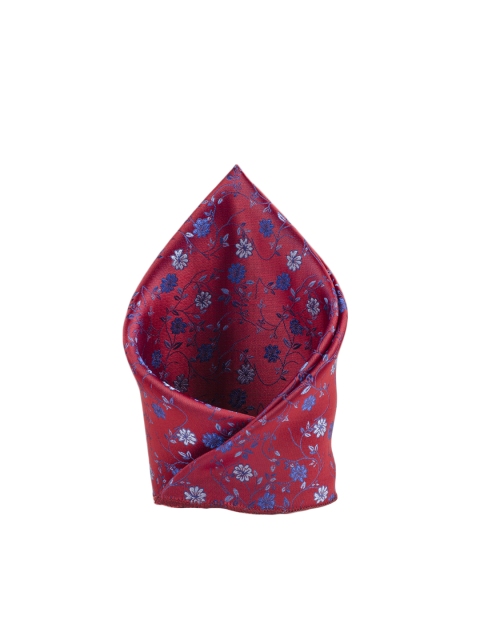 

Tossido Men Maroon & Blue Woven Design Pocket Square