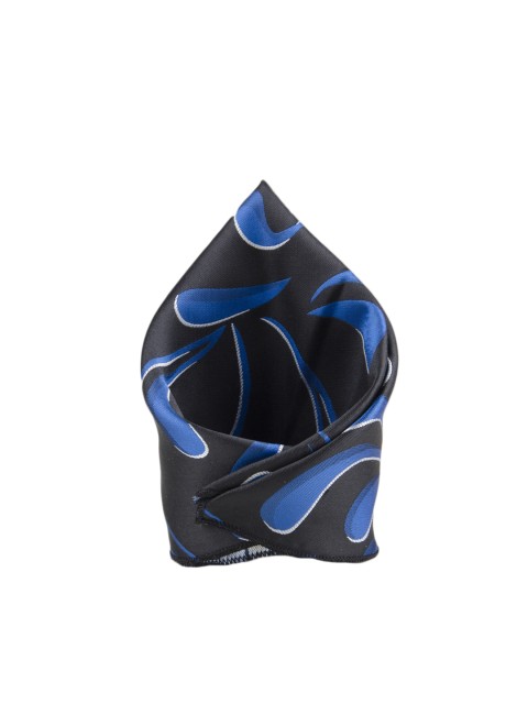 

Tossido Men Black & Blue Woven Design Pocket Square