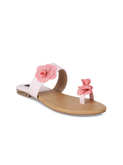 

Shoetopia Women Pink Solid Synthetic One Toe Flats