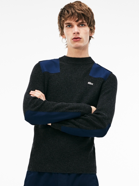 

Lacoste Men Charcoal Solid Pullover