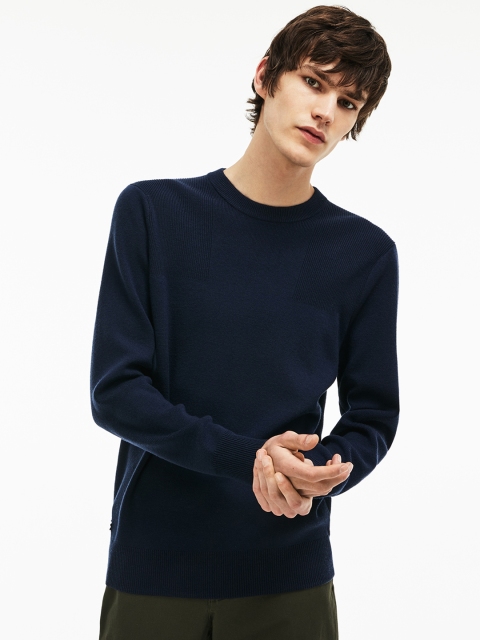 

Lacoste Men Blue Solid Pullover
