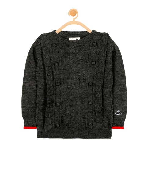 

Cherry Crumble Kids Charcoal Grey Self Design Pullover