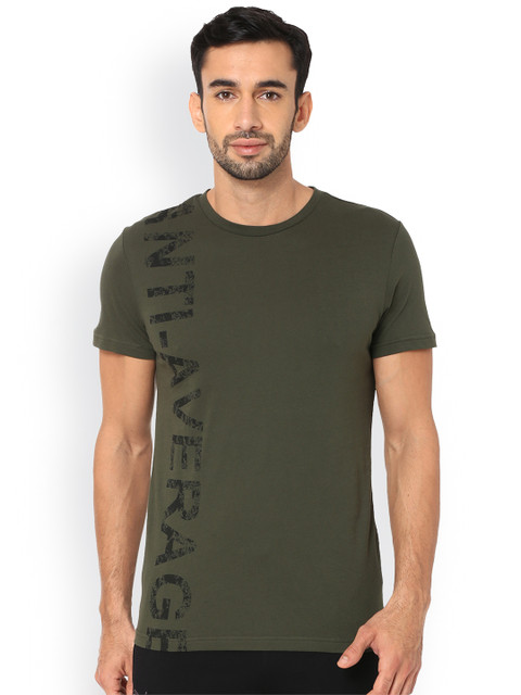 

Puma Men Olive Green Solid Round Neck T-shirt