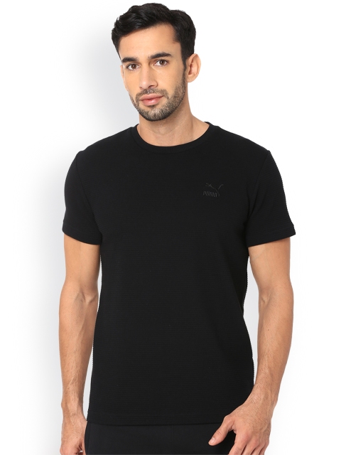 

Puma Men Black Solid Round Neck T-shirt
