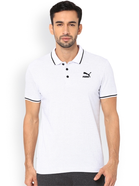 

Puma Men White Solid Polo Collar T-shirt