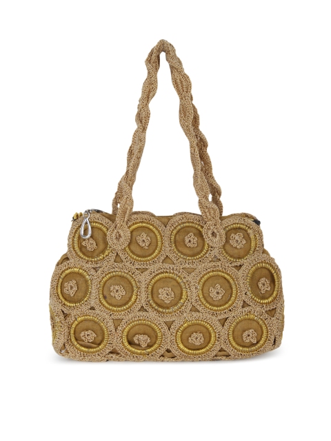 

Bagsy Malone Gold-Toned Self Design Shoulder Bag