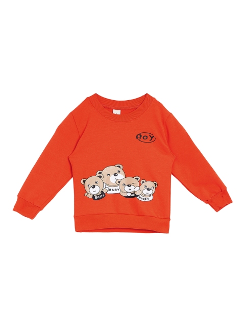 

Camey Boys Orange Printed Round Neck T-shirt