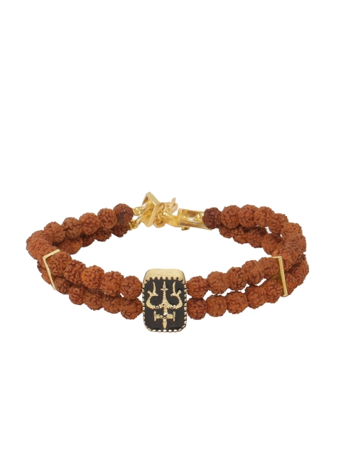 

Dare by Voylla Men Brown Gold-Plated Brass Handcrafted Charm Bracelet