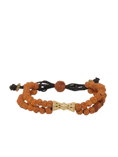 

Dare by Voylla Men Brown Gold-Plated Brass Handcrafted Charm Bracelet
